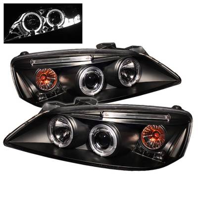 Pontiac G6 Spyder Projector Headlights - LED Halo - LED - Black - 444-PG605-HL-BK
