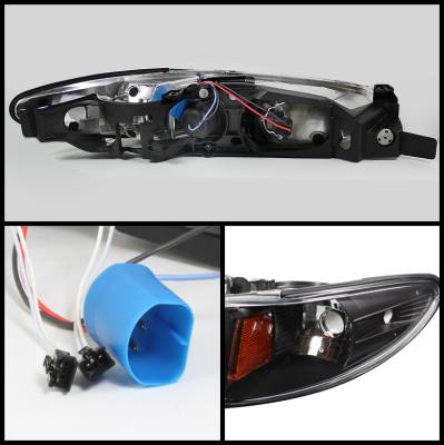 Spyder - Pontiac Grand Prix Spyder Projector Headlights - CCFL Halo - Black - 1PC - 444-PGP97-1PC-CCFL-BK - Image 2