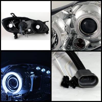 Spyder - Toyota Corolla Spyder Projector Headlights - CCFL Halo - LED - Chrome - 444-TC03-CCFL-C - Image 2