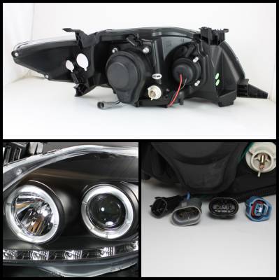 Spyder - Toyota Corolla Spyder Projector Headlights - LED Halo - DRL LED - Black - 444-TC09-DRL-BK - Image 2