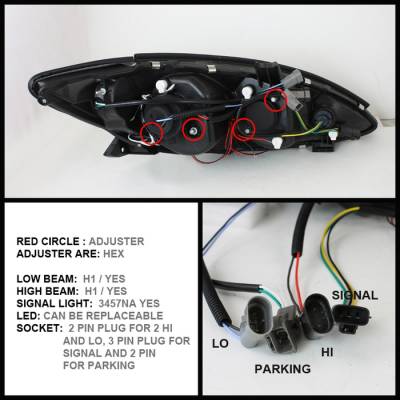 Spyder - Toyota Camry Spyder Projector Headlights - LED Halo - LED - Black - 444-TCAM02-HL-BK - Image 2