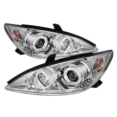 Toyota Camry Spyder Projector Headlights - LED Halo - LED - Chrome - 444-TCAM02-HL-C