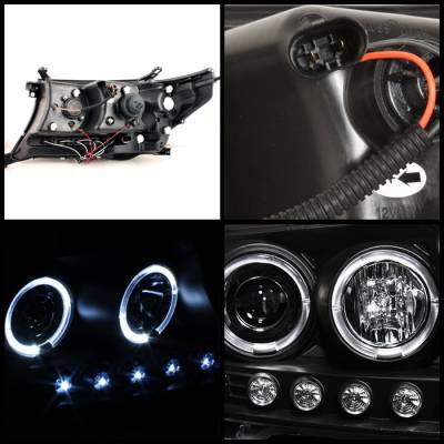 Spyder - Toyota Land Cruiser Spyder Projector Headlights - LED Halo - LED - Black - 444-TLAND08-HL-BK - Image 2