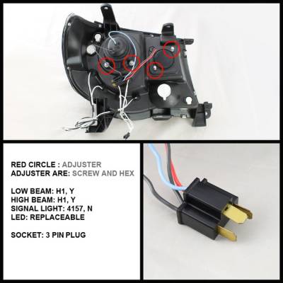 Spyder - Toyota Tacoma Spyder Projector Headlights - CCFL Halo - LED - Black - 444-TT05-CCFL-BK - Image 2