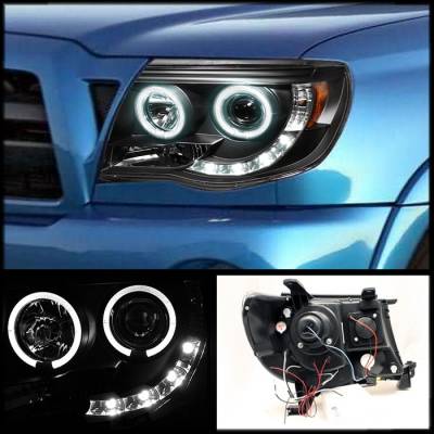 Spyder - Toyota Tacoma Spyder Projector Headlights - LED Halo - LED - Black - 444-TT05-HL-BK - Image 2