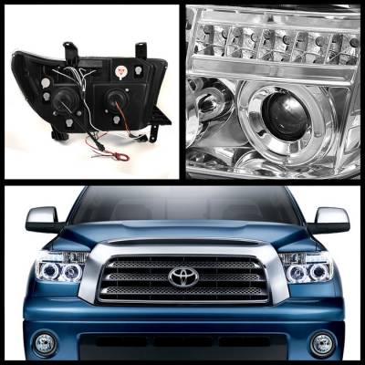 Spyder - Toyota Tundra Spyder Projector Headlights - LED Halo - LED - Chrome - 444-TTU07-HL-C - Image 2