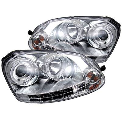 Volkswagen Golf GTI Spyder Projector Headlights LED Halo - DRL LED - Chrome - 444-VG06-HL-C