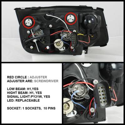Spyder - Volkswagen Jetta Spyder Projector Headlights - CCFL Halo - Black - 444-VJ99-CCFL-BK - Image 2