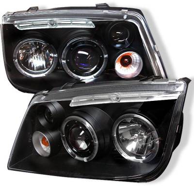 Spyder - Volkswagen Jetta Spyder Projector Headlights - LED Halo - Black - 444-VJ99-HL-BK - Image 1