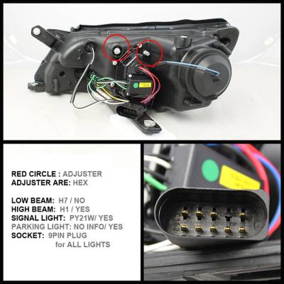 Spyder - Volkswagen Tiguan Spyder Projector Headlights - DRL LED - Black - 444-VTIG09-DRL-BK - Image 2