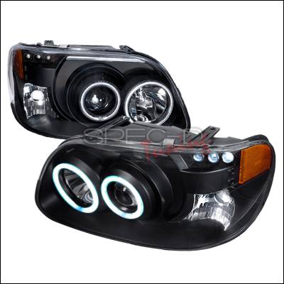 Ford Explorer Spec-D CCFL Halo Projector Headlights - Black - 4LHP-EPOR951PCJM-KS