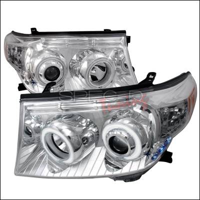 Toyota Land Cruiser Spec-D CCFL Halo Projector Headlights - Chrome - 4LHP-LCR08-KS