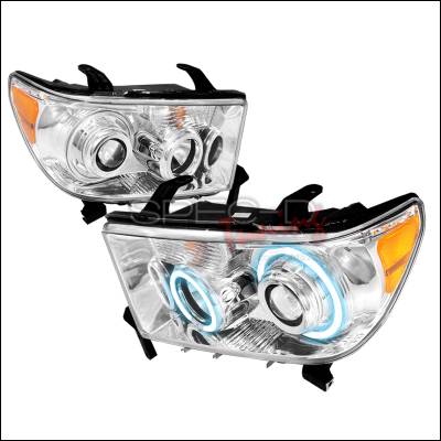Toyota Tundra Spec-D CCFL Halo Projector Headlights - Chrome - 4LHP-TUN07-KS