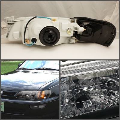 Spyder Auto - Toyota Corolla Spyder Crystal Headlights with Amber Corner Lights - Black - HD-CH-TC93-AM-BK-SET - Image 2
