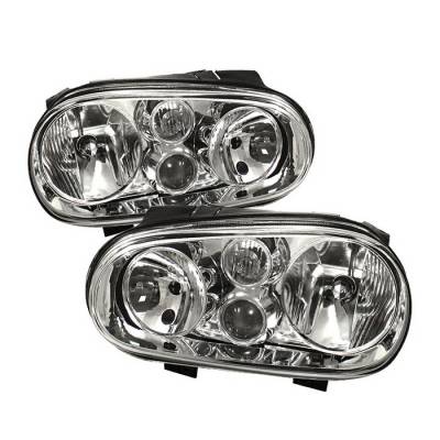 Volkswagen Golf Spyder Crystal Headlights - Chrome - HD-CH-VGOLF99-C