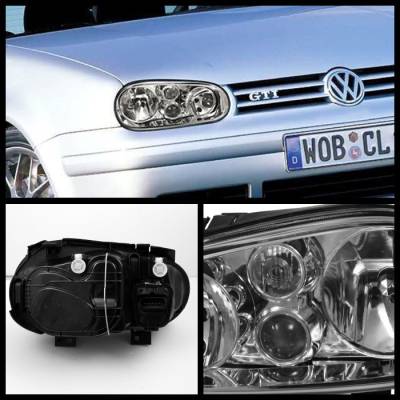 Spyder Auto - Volkswagen Golf Spyder Crystal Headlights - Chrome - HD-CH-VGOLF99-C - Image 2