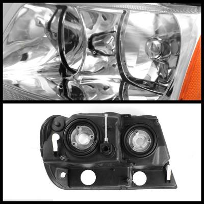 Spyder Auto - Jeep Grand Cherokee Spyder Amber Crystal Headlights - Chrome - HD-CL-JGC99-AM-C - Image 2