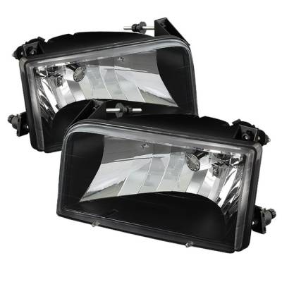 Ford F150 Spyder Crystal Headlights - Black - HD-JH-FB92-BK