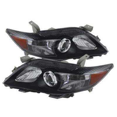 Toyota Camry Spyder Amber Projector Headlights - Black - HD-JH-TCAM10-AM-BK