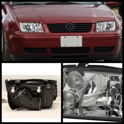 Spyder Auto - Volkswagen Jetta Spyder Crystal Headlights - Chrome - HD-KS-VJ99-C - Image 2