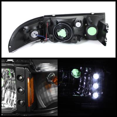 Spyder - Chevrolet Caprice Spyder LED Crystal Headlights - Black - 1PC - HD-ON-CCP91-1PC-LED-BK - Image 2