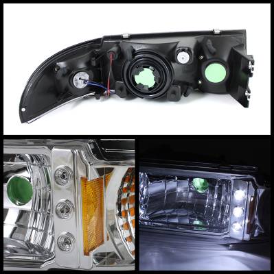 Spyder - Chevrolet Caprice Spyder LED Crystal Headlights - Chrome - 1PC - HD-ON-CCP91-1PC-LED-C - Image 2