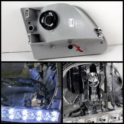 Spyder - Ford F150 Spyder Crystal Headlights - Chrome - HD-ON-FF15097-LED-C - Image 2