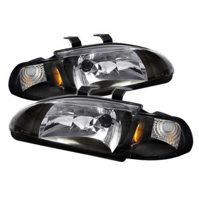 Honda Civic 4DR Spyder Crystal Headlights - Black - HD-ON-HC921P-4D-AM-BK