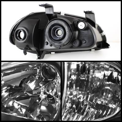 Spyder - Honda Del Sol Spyder Crystal Headlights - Black - 1PC - HD-ON-HDEL93-1P-BK - Image 2