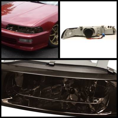 Spyder Auto - Acura Integra Spyder Crystal Headlights - Titanium Smoke - HD-OP-AI90-TIT - Image 2