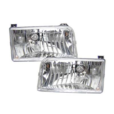 Ford F150 Spyder Crystal Headlights - Chrome - HD-YZ-FB92-C