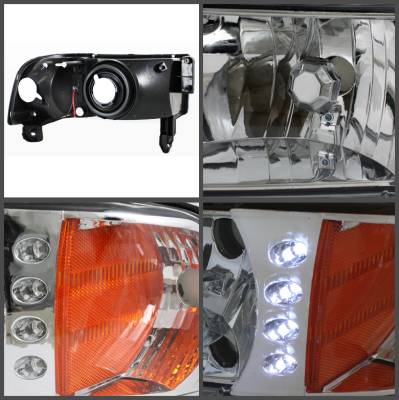 Spyder - Dodge Ram Spyder Crystal Headlights - Chrome - 1PC - HD-ZO-DR94-1PC-C - Image 2
