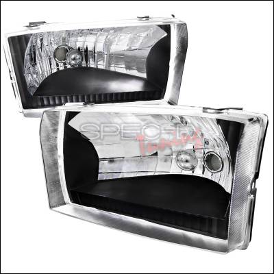 Ford F250 Spec-D Black Housing Headlights - LH-F25099JM-ABM