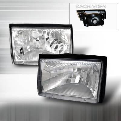 Ford Mustang Spec-D Crystal Housing Headlights - Chrome - LH-MST87-DP