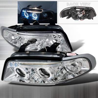 Audi A4 Spec-D Halo LED Projector Headlights - Chrome - LHP-A496-TM