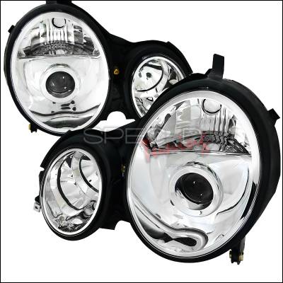 Mercedes-Benz E Class Spec-D Projector Headlights - Chrome Housing - LHP-BW21000-APC