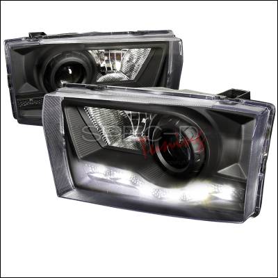 Ford F250 Spec-D R8 Style LED Projector Headlights - Black - LHP-F25099JM-RS