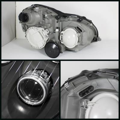 Spyder - Mercedes-Benz C Class Spyder Halo Projector Headlights - Black - PRO-CL-MW20301-HL-BK - Image 2