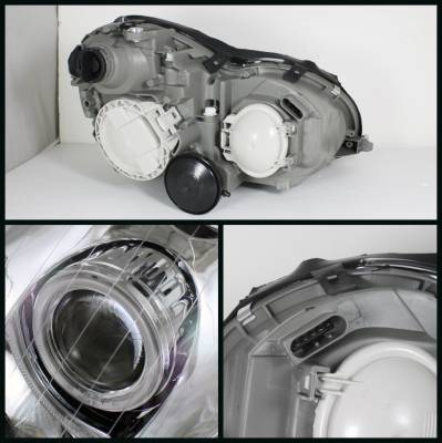 Spyder - Mercedes-Benz C Class Spyder Halo Projector Headlights - Chrome - PRO-CL-MW20301-HL-C - Image 2