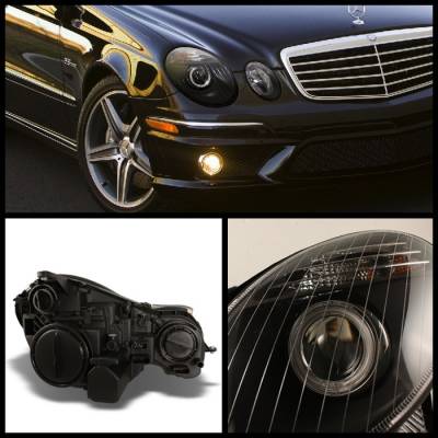 Spyder - Mercedes-Benz E Class Spyder Projector Headlights - Black - PRO-CL-MW21107-BK - Image 2