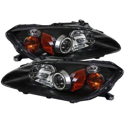 Honda S2000 Spyder CCFL Amber Headlights - Black - PRO-ON-HS2K00-CCFL-AM-BK