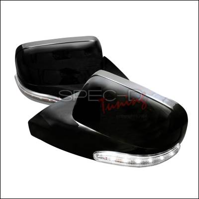 Ford Mustang Spec-D Side Mirror Cover - Black with White LED - RMC-MST05BK-WLED
