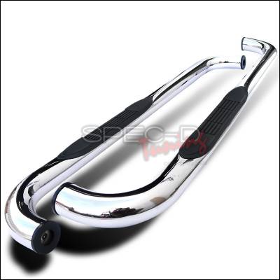 Ford F150 Spec-D 3 Inch Round Stainless Finish Side Step Bars - SSB3-F15004RCS2-WB