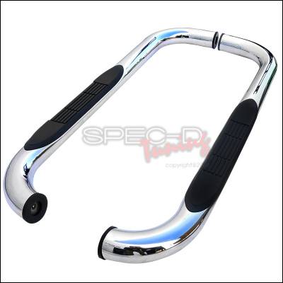 Jeep Wrangler Spec-D 3 Inch Round Stainless Finish Side Step Bars - SSB3-WRG87S2-WB