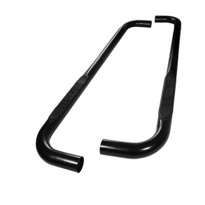 Chevrolet CK Truck Spyder 3 Inch Round Side Step Bar - Black Powder Coat - SSB-CCK-A07S0415-BK