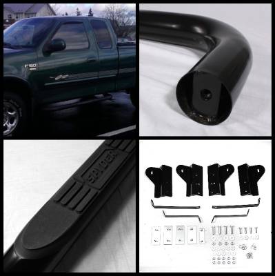 Spyder Auto - Ford F250 Spyder 3 Inch Round Side Step Bar - Black Powder Coat - SSB-FF-A07S0508T-BK - Image 2