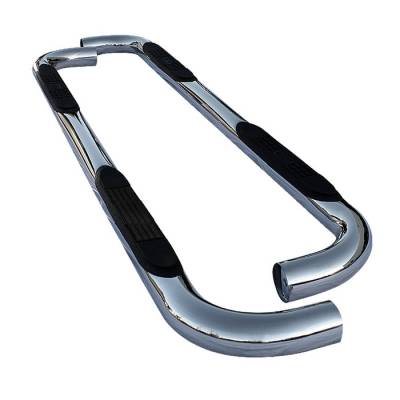Ford F150 Spyder 3 Inch Round Side Step Bar T-304 Stainless SteelPolished - SSB-FF-A07S0520H