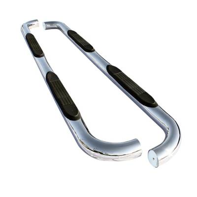 Hummer H3 Spyder 3 Inch Round Side Step Bar T-304 Stainless SteelPolished - SSB-HH-A07S0301
