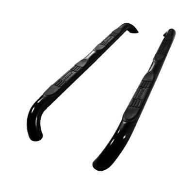 Jeep Compass Spyder 3 Inch Round Side Step Bar- Powder Coated Black - SSB-JCOM-D07S0913-BK
