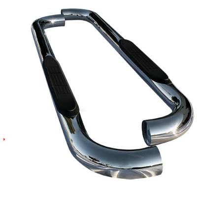 Jeep Wrangler Spyder 3 Inch Round Side Step Bar T-304 Stainless SteelPolished - SSB-JW-A07S0906